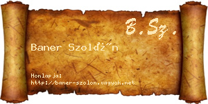 Baner Szolón névjegykártya